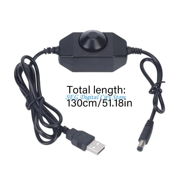 손잡이 조절기가 있는 U75B USB 조광기 코드 소형 5V 팬 또는 LED 사용을 위한 DC5521 코드