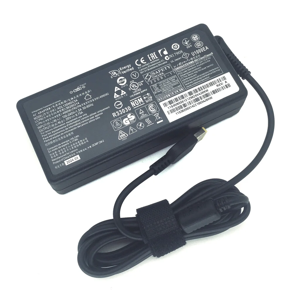 레노버 씽크패드 t440p t450p t460p t530 t540 t540p t560 w510용  135W 20V 6.75A 노트북 충전기 AC 어댑터