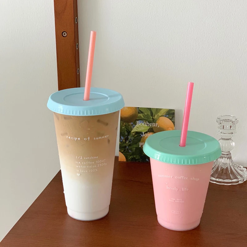 Reusable Iced Cold Coffee Cup Kawaii Water Bottle For Coffee Juice Milk Tea  Reusable Drinking Bottle Portable Bottle With Straw - AliExpress