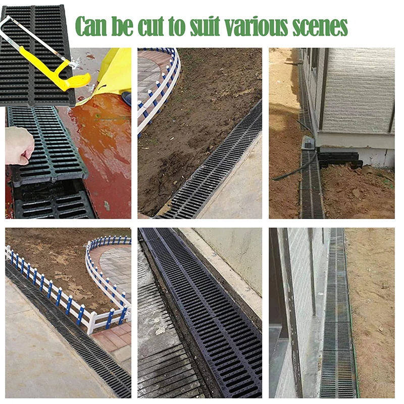 Resin plastic kitchen sewage ditch drainage sewer trench plate grid rainwater grate rectangular manhole cover kitchen sewage grate
