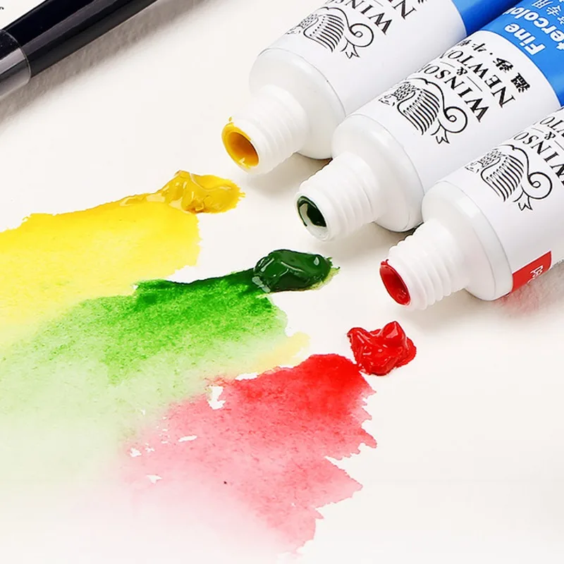 WINSOR & NEWTON Watercolor Paint Set 10ml Tubular 12 18 24 36 Colors Vivid Lightfast Colour Transparent Fine Smooth Paint watercolor painting set watercolor paint watercolor pigment