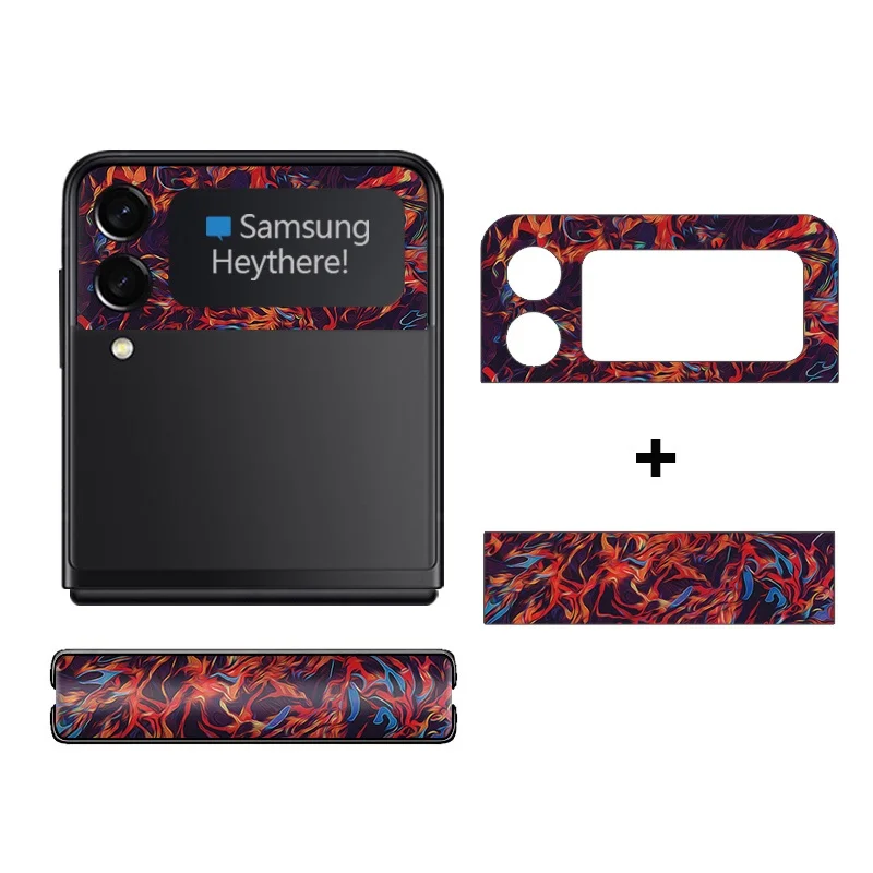 

Camera + Hinge Skin for Samsung Galaxy Z Flip 4 3 Colorful Back Screen Protector Film Cover Flip4 3M Wrap Matte Sticker