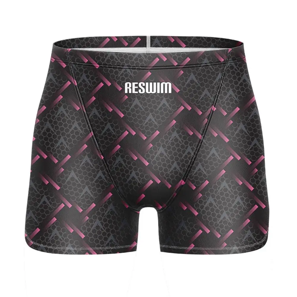 Funny Swim Jammer Swimsuit Swimming Trunks Athletic Training Shorts Mens Summer Quick Dry Swimwear Surf Beach Tights Shorts