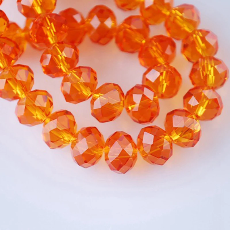 

Rondelle Faceted Czech Crystal Glass Orange Color 3mm 4mm 6mm 8mm 10mm 12mm 14mm 16mm Loose Spacer Beads for Jewelry Making DIY
