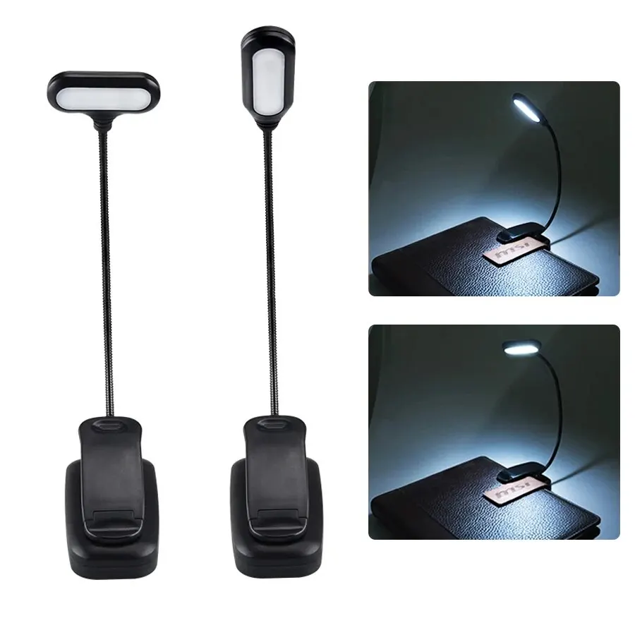 Adjustable LED Clip-On Book Lamp Table Battery Powered Flexible Study Learning Desk Lamp Portable Bedroom Reading Night Light