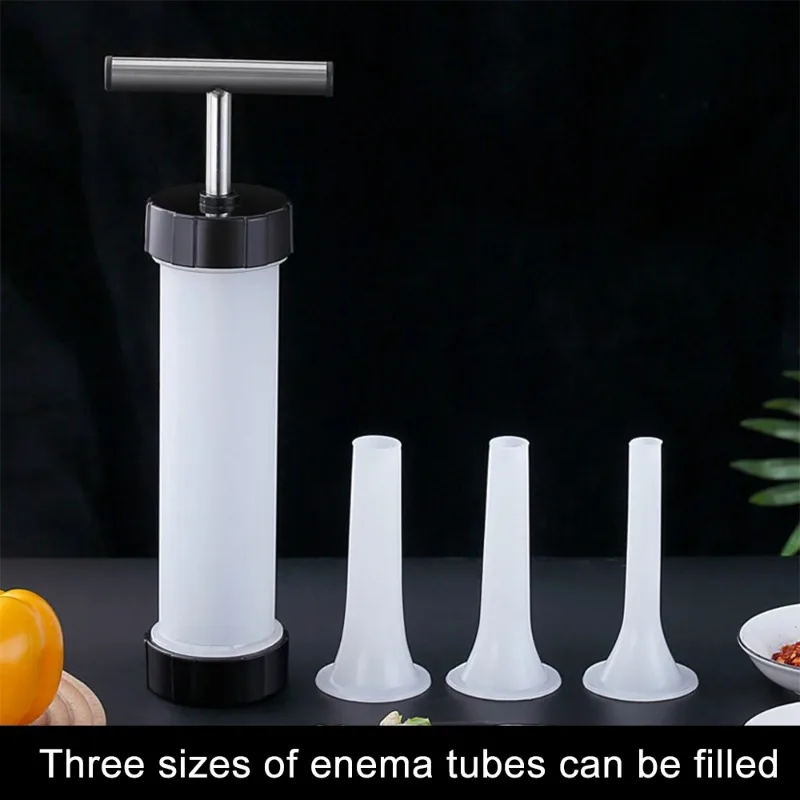 Manual Sausage Stuffing Machine 1Set Homemade Sausage Stuffer Syringe Stuffer Gadgets Manual Meat Injector Tools meat injector syringe sausage stuffing machine