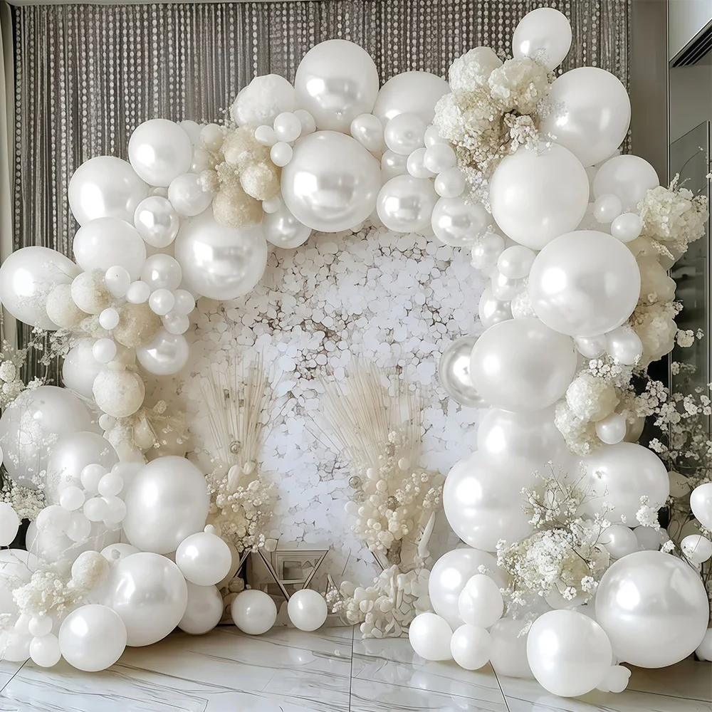 58/116pcs Pearl White,Balloon Arch Kit,Wedding,Birthday Party,Anniversary,Bridal Gift Party,Christmas,Retirement,Proposal