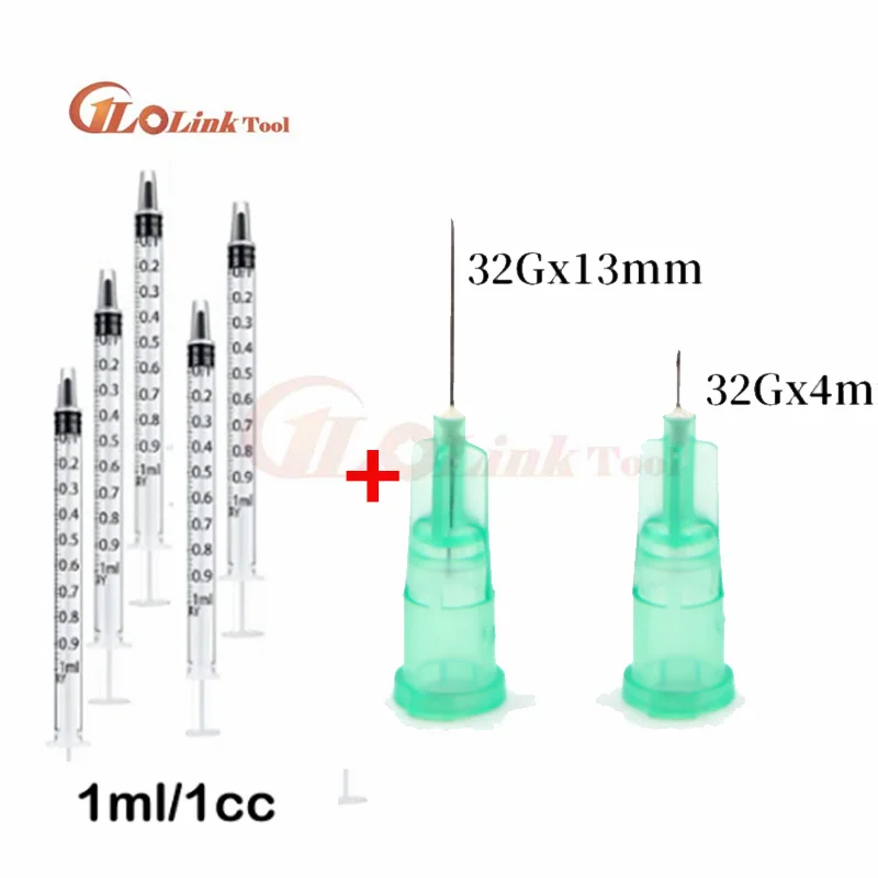 1ml Syringes + 32G 4MM 31G 30G 20G 21G 23G 25G 22G Injection Needles  Injection Tool Sharp Pointed Needles Disposable Needle Tool