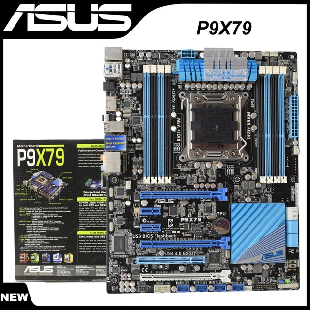 Asus-サーバーマザーボードp9x79,Intel x79,xeonプロセッサ2011,lga,8 ...