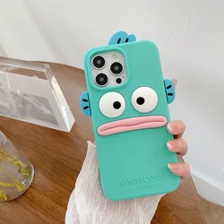 Adorable Hangyodon Fish 3D Cartoon Silicone Phone Case - Kawaii Soft Anime Design Rubber Cover - iPhone 15 (1)