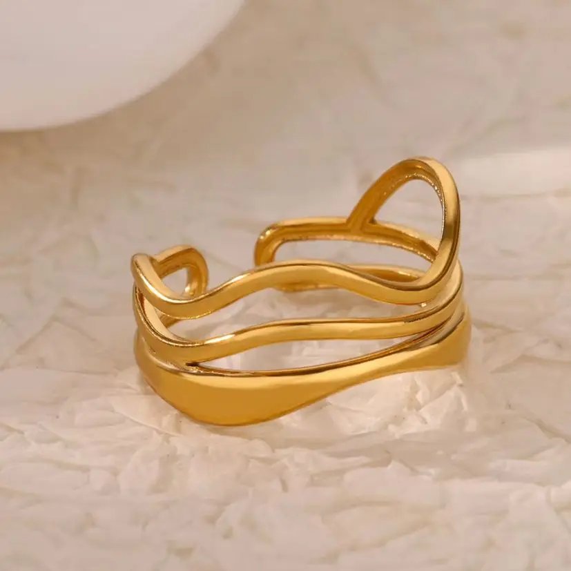 Geometric Stainless Steel Rings For Women For Wedding Christmas