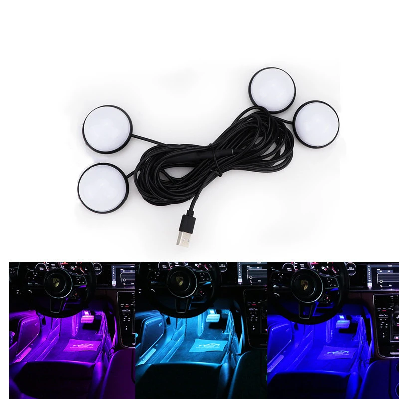 Car LED Foot Ambient Lights 3 Colors Auto Home Party Atmosphere