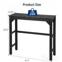Outdoor Bar Table, 42" Weatherproof Patio Bar Height Counter Table, HIPS Material, Waterproof, for Outside, Garden, Backyard, Ba 3