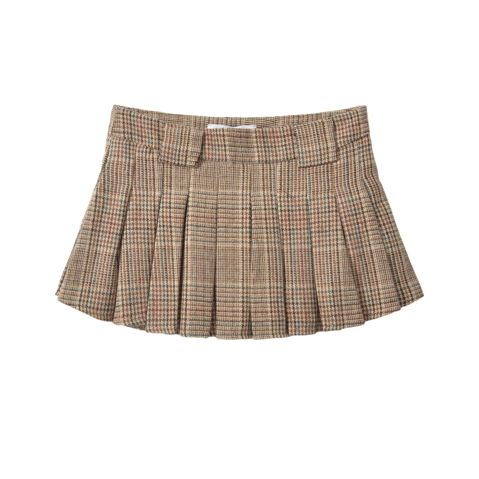 Mini Jupe Mexx Taille 12, Laine Tweed à Carreaux Noir Et Blanc, Plissée