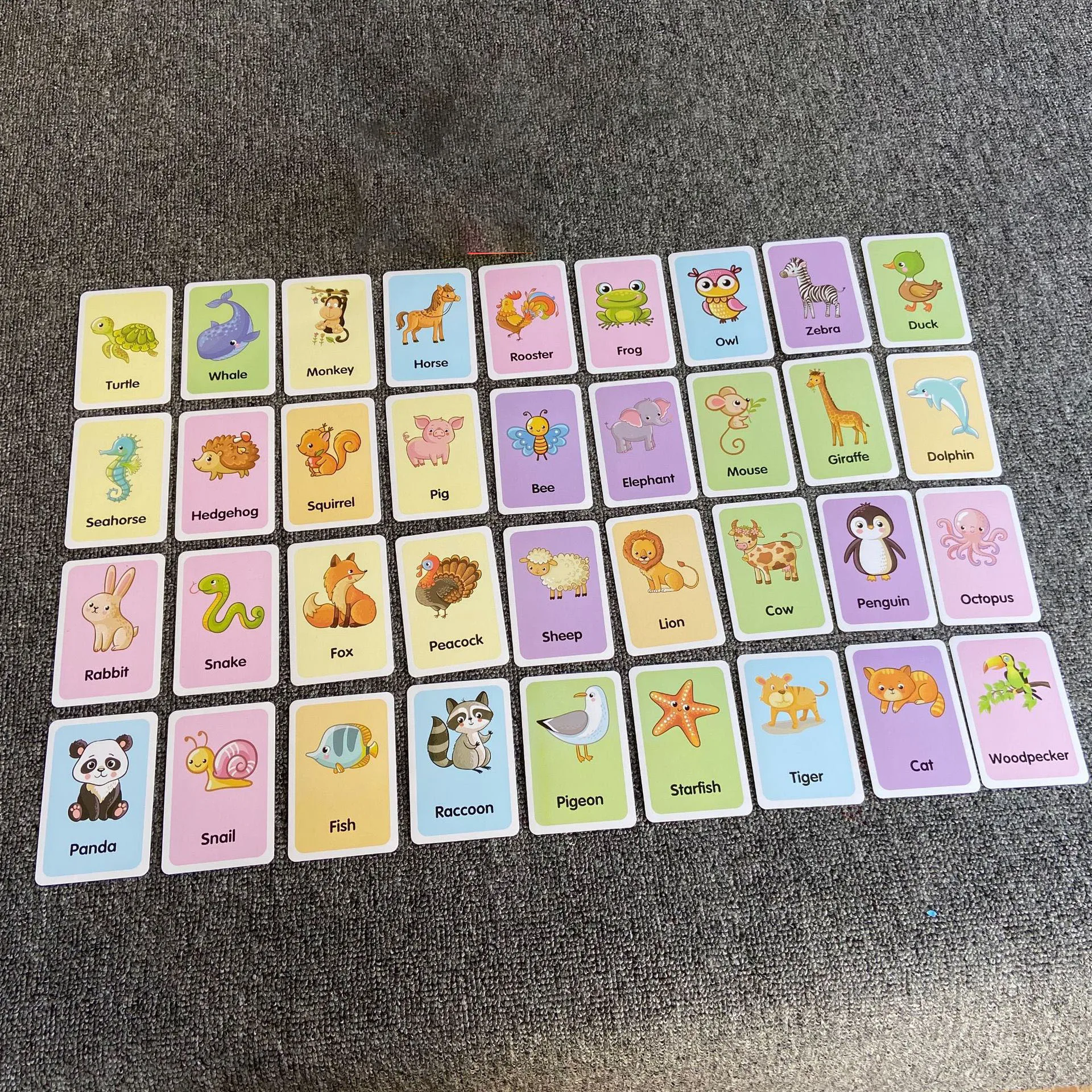 36 cards Children Animal Cognition Cards Double Side Learn English Flashcards For Montessori Baby Kids Early Educational Toys 6