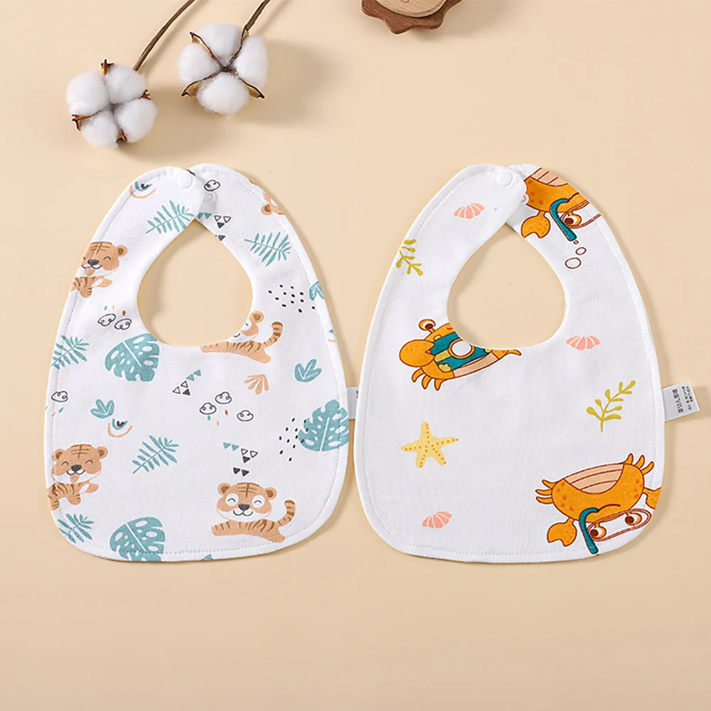 Waterproof Bibs For Baby 2 Pieces Baby Drool Bibs Saliva Towel Baby Apron For Feeding Eating Newborn Accessories For Boy Girl 3