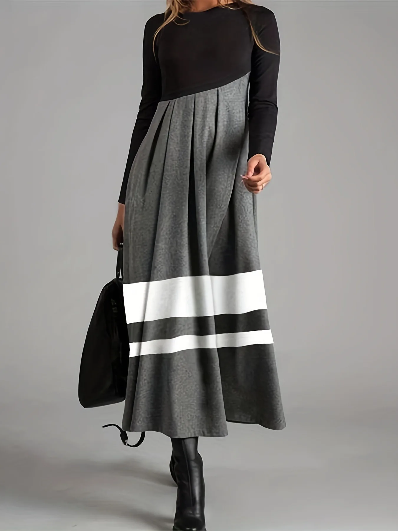 

Autumn/Winter New Women's Round Neck Long Sleeve Dress