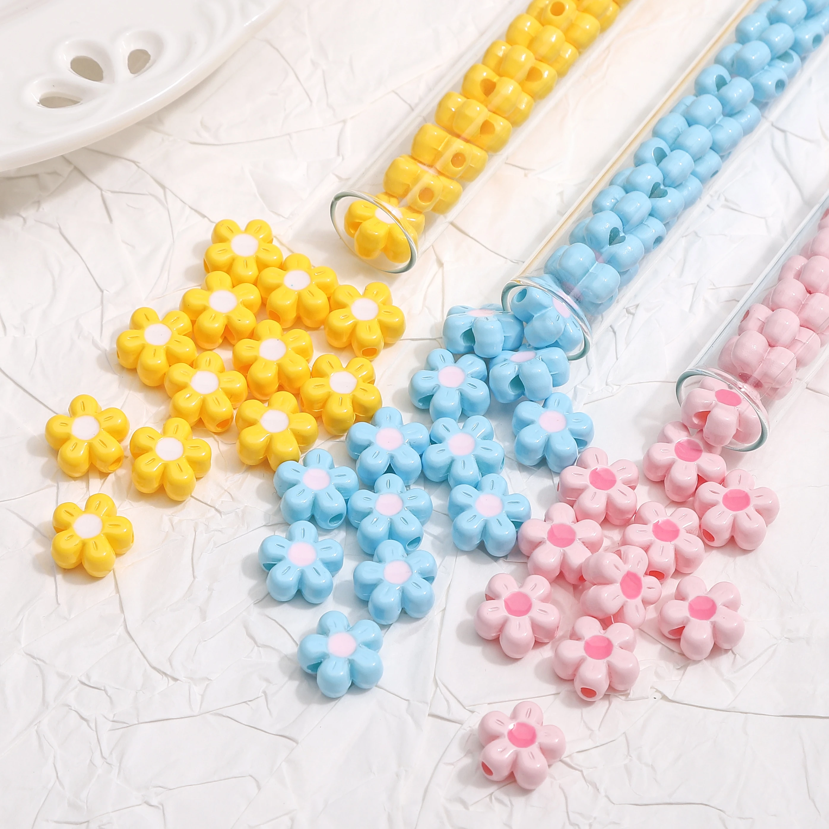 5pcs 11mm 아크릴 풍선 꽃 비즈 2mm 구멍 멀티 컬러 DIY 쥬얼리 만들기 용품 팔찌 목걸이 참 장식품