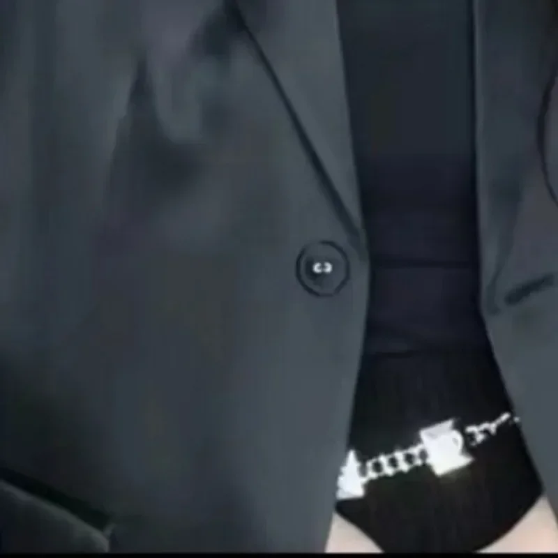 New Women's Top Coat Blazer Women Clothing High Street High-end Satin Small Suit Spring Fashion New Lapel Solid Color Office