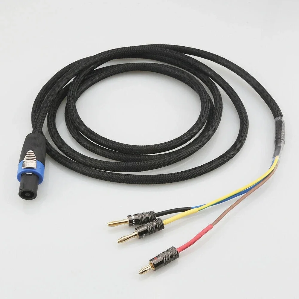 

High Quality Subwoofer Cable 3 Wire Sub Speaker Cable Speakon to Banana end for REL/MJ Acousti