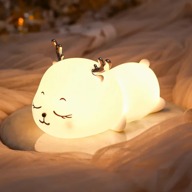 다채로운 사슴 실리콘 야간 조명