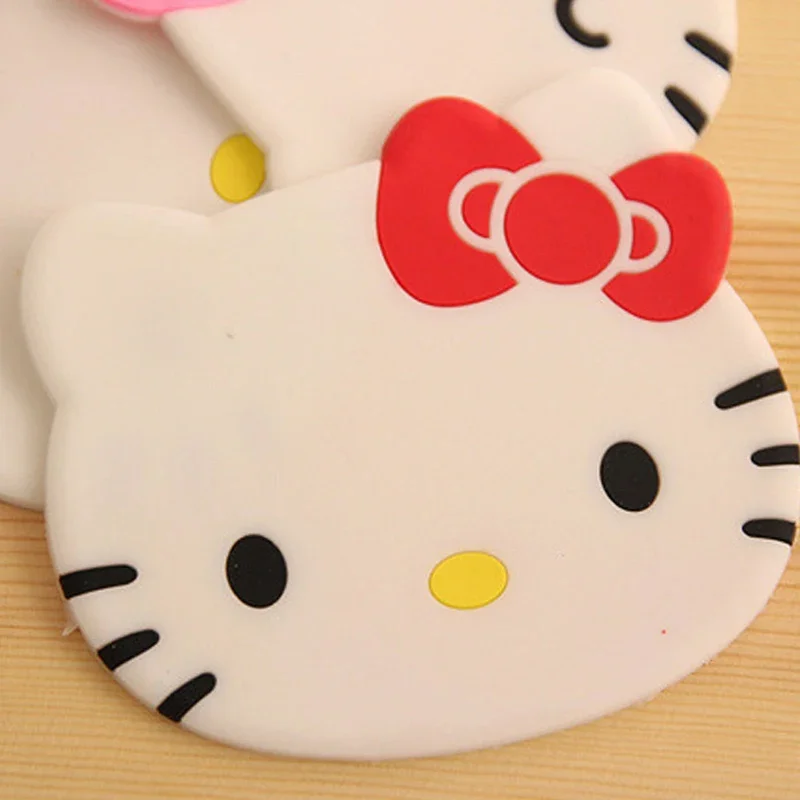 Hello Kitty Coasters Cute Cartoon Cat Head Insulated Kawaii Silica Gel Coasters Hot Drink Holder Cup Holder Kitchen Accessories silica gel coasters