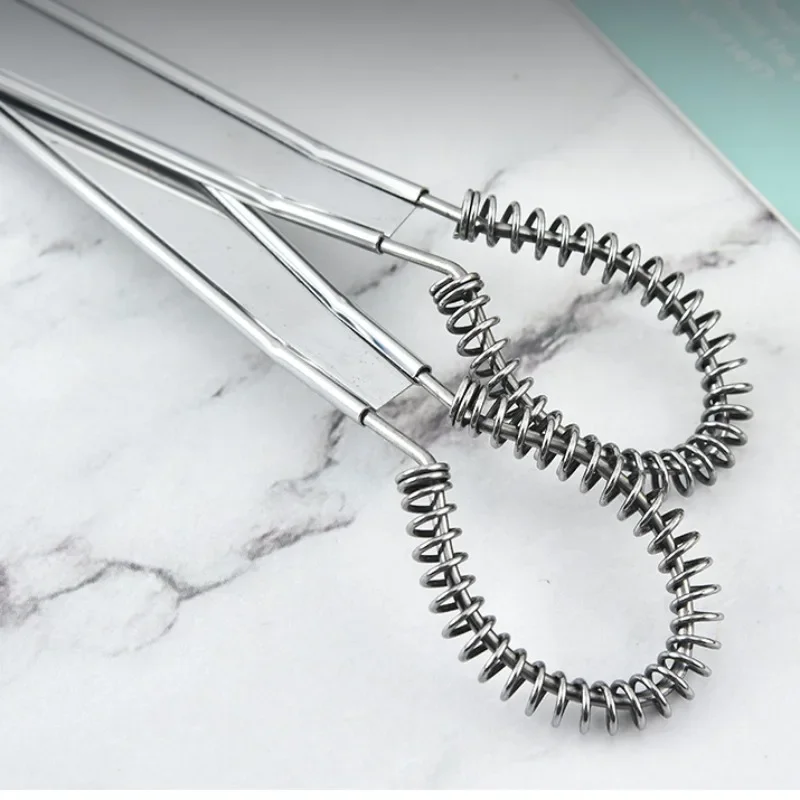 430 Stainless Steel Magic Hand Held Spring Whisk Mini Kitchen Eggs Sauces Mixer Spring Beater Hand Honey Cream Stir egg beater food mixer wire whisk ball whisk
