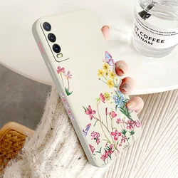 Floral Shockproof Silicone Soft Phone Case for VIVO Y30 (White - 668)