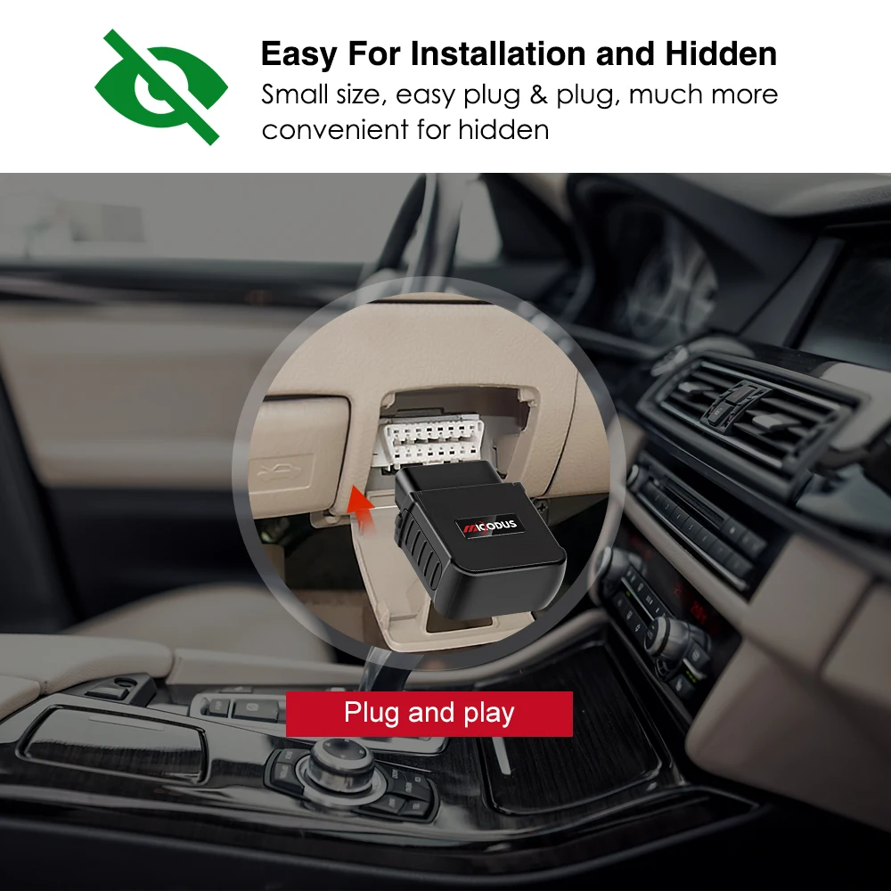 MiCODUS OBD GPS Tracker 4G MV55G 9-50V Engine ON/OFF Alarm GPS Car Tracker Tracking Device Plug Out Alarm LIFETIME Free APP gps tracker car tracker