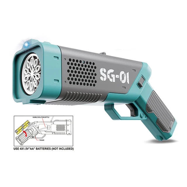 New Bubble Gun Electric Blaster Master Bubbles Machine Gun Launcher Shape Automatic Blower Soap Toys For Kids Children Gifts 5