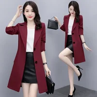 Elegant Loose-fit Women's Medium-length Trench Coat Fashionable British Style Overcoat