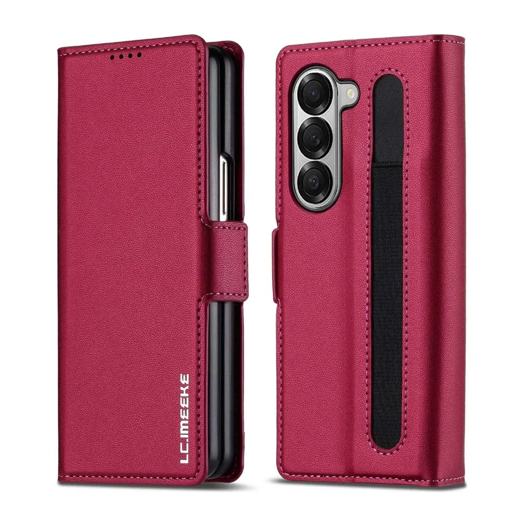 Premium Business Leather Flip Case with Pen Holder and Card Slots