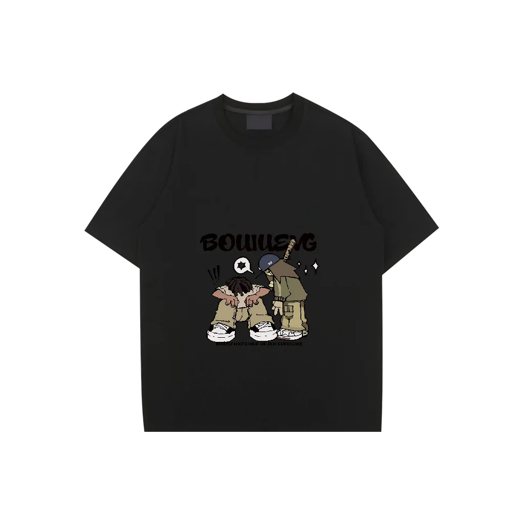 

Men Tshirt Oversized Cotton Letter Streetwear Hip Hop Harajuku Vintage Two Boy Graphic Short Sleeve Tops Aesthetic Clothing