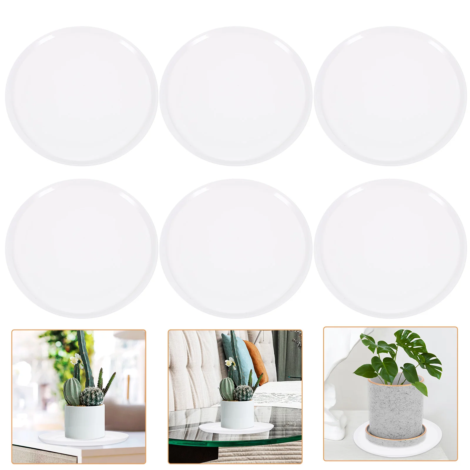

6 Pcs Plastic Planter Tray Trays for Indoor Plants Plates to Catch Water Pallets Pp Drip Flower Pots