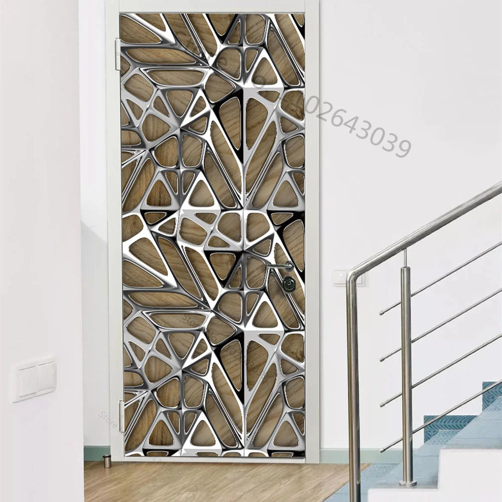 Stickers Porte 3D Allée De Fleurs Roses - 95 X 210 Cm, Vinyle Imperméable, Amovible - Décoration Murale - 5