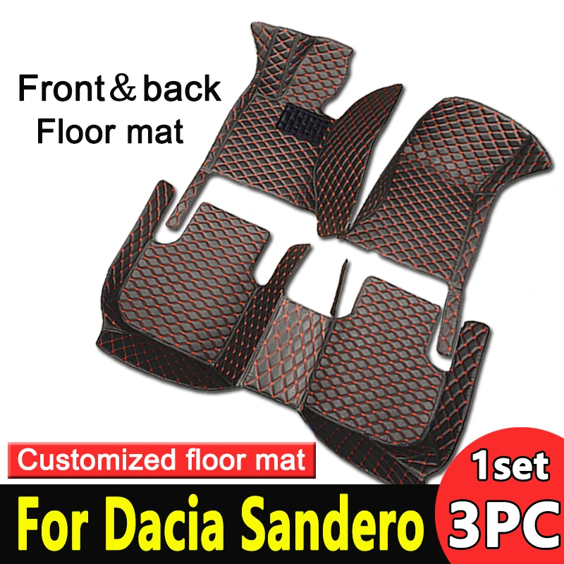 Car Floor Mats For Dacia Sandero III DJF 2020 2021 2022 Dustproof Car Mats Floor Tapetes Para