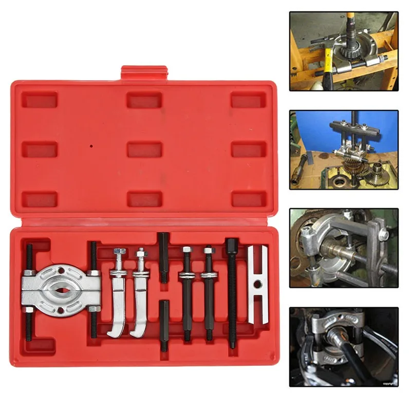 9pcs Car Repair Tool Portable Bearing Splitter Separator Puller Kit High Strength Metal Bearing Removal Tool Set With Box