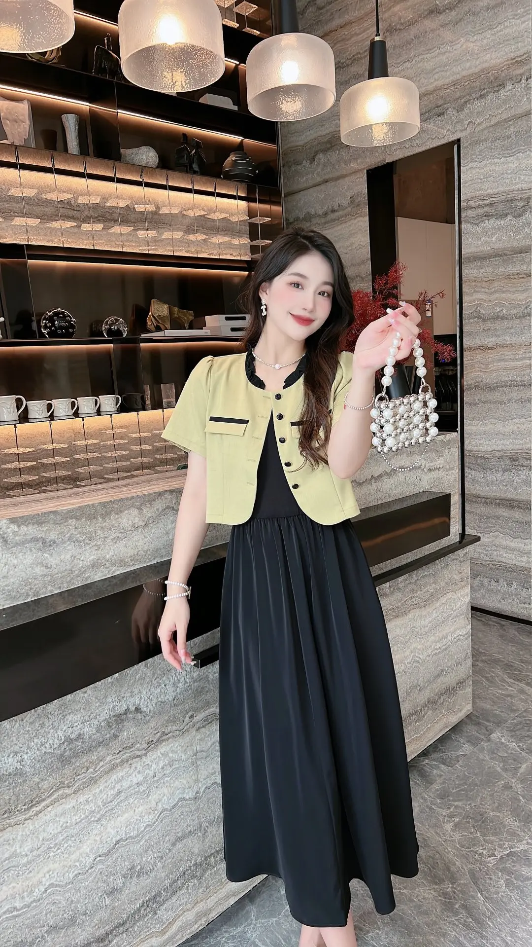 

2023 Spring/Summer Fashion New Women's Clothing Ruffled Top Vest Camisole Large Swing Dress Suit 0814