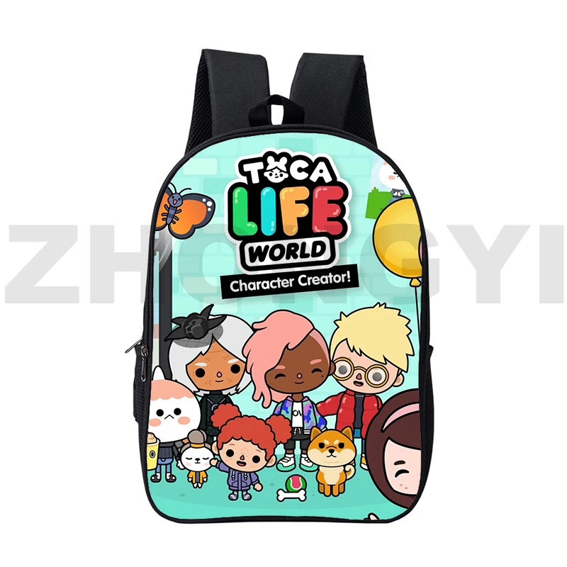 16 Inch Mochila 3d Print Cartoon Toca Boca Bag Anime Zipper Toca Life ...
