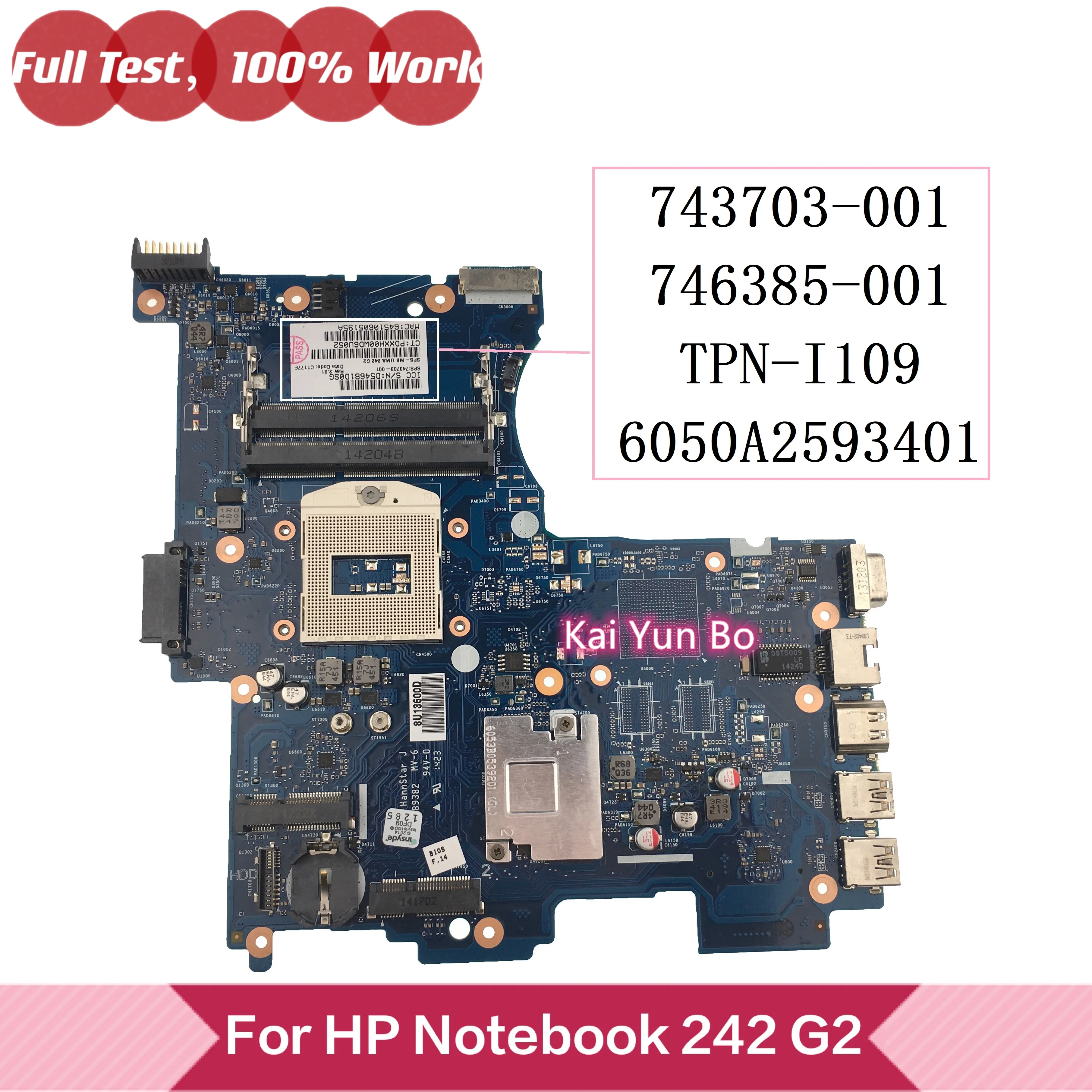

Mainboard 743703-001/501/601 746385-001 For HP Pavillion M4 TPN-I109 242 G2 Laptop Motherboard 6050A2593401 NoteBook HM87 DDR3