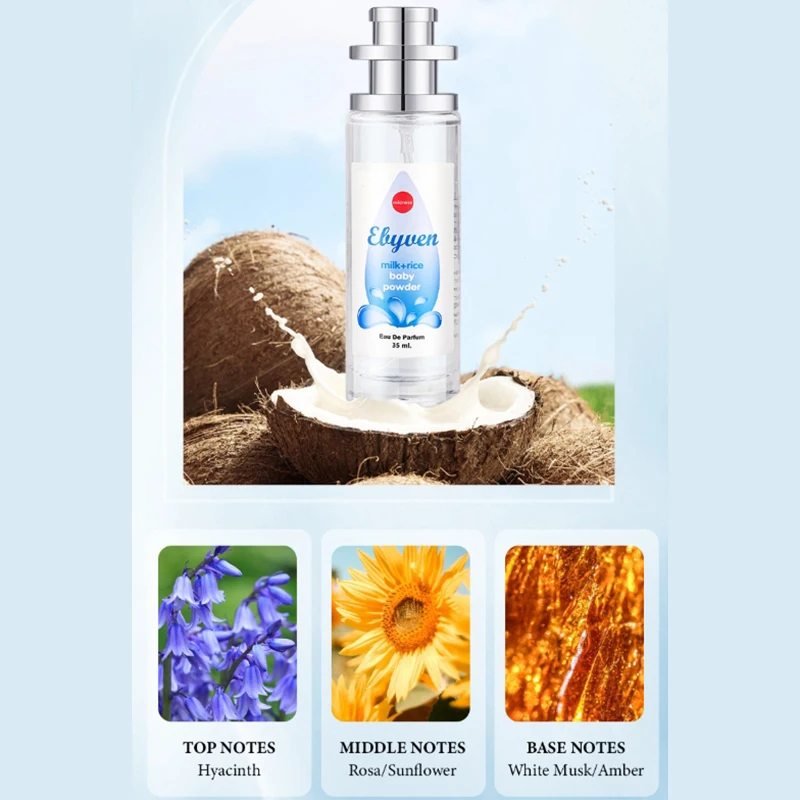 Baby Powder Tower Milk+Rice Perfume Spray,Floral Fruity Women Scent,Citrus/Musk/Sandalwood Vanilla/Oak/Vetiver Light Fragrance_voghion.com