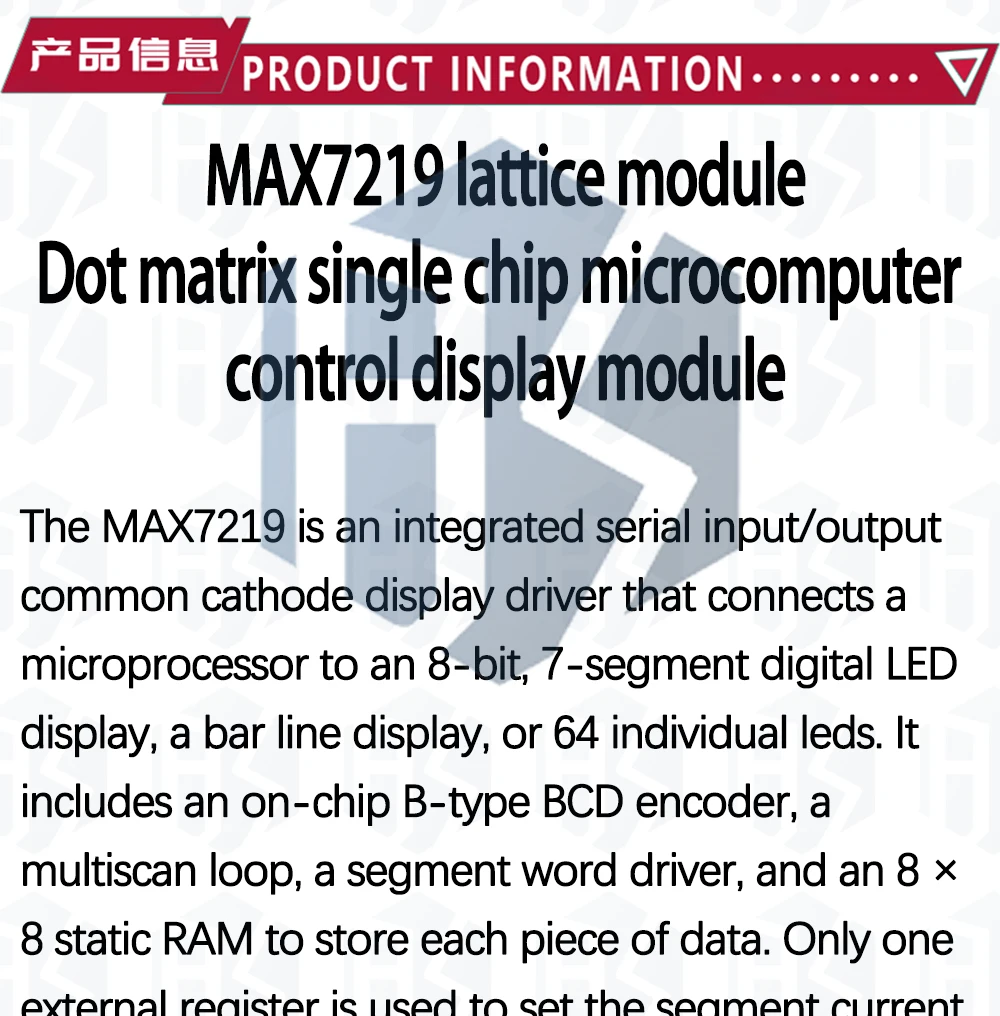 1 Stück egbo max7219 Punkt matrix modul für Arduino Mikro controller 4 in einem Display mit 5p Leitung – Detail 10