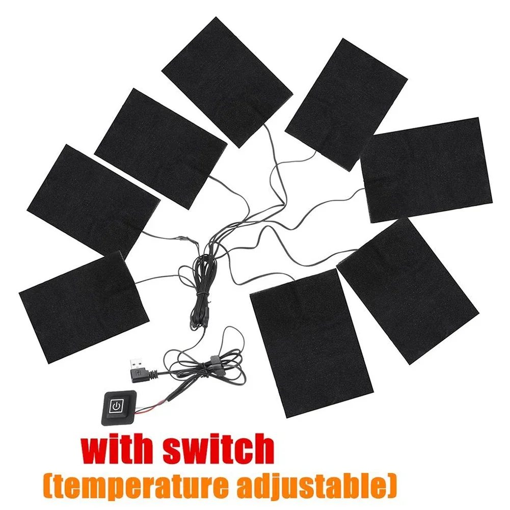 Heated Pads Electric Cloth Heater 3 Levels USB Charged 50-65&deg;C Temperature Adjustable for Vest Jacket