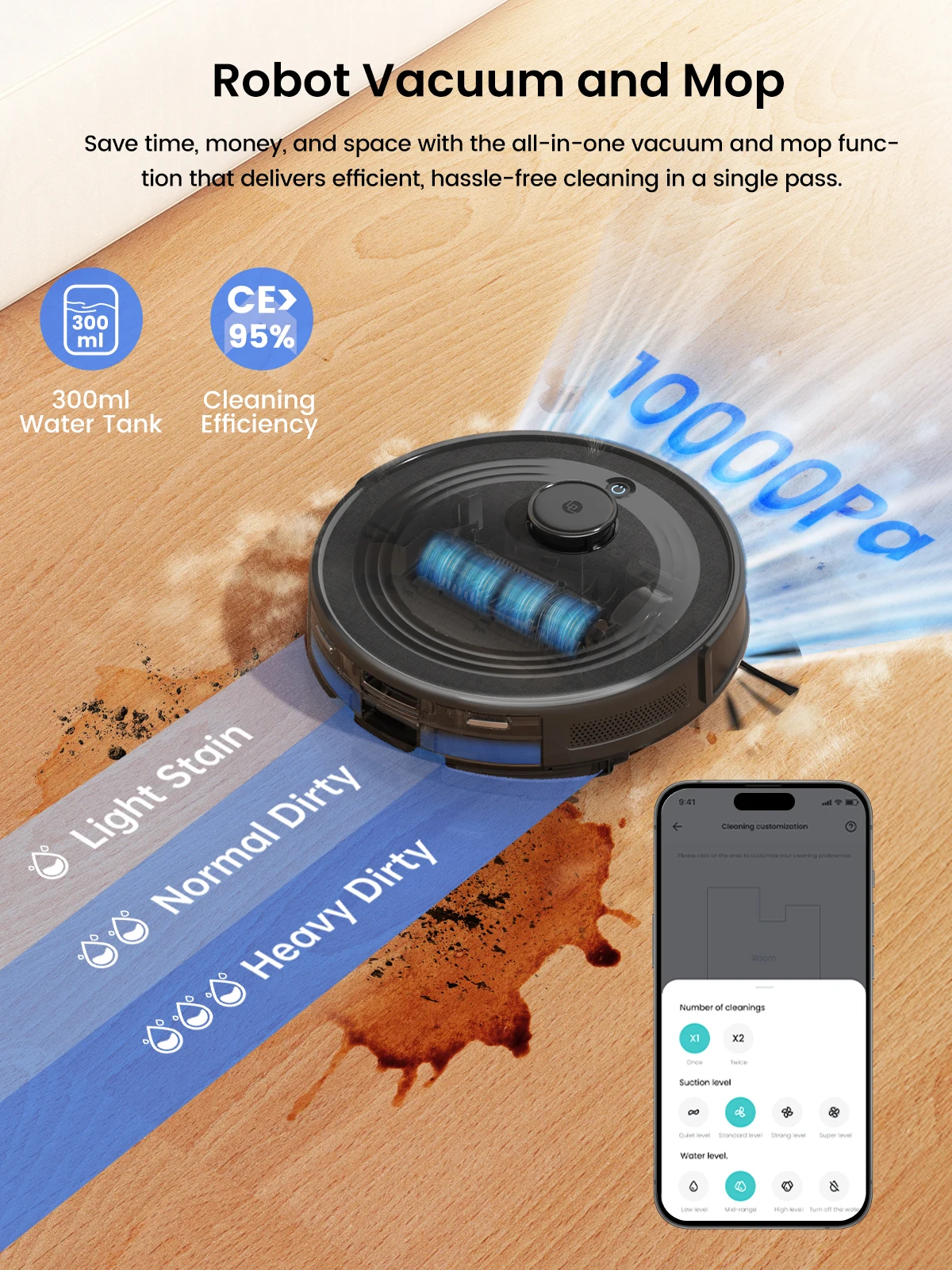 Lefant Robot Vacuum Cleaner with Automatic Emptying M2S Pro,10000Pa, 240 Minutes, Laser Navigation DTOF, Ideal for Pet Hair 2