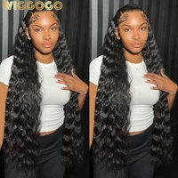 Wiggogo 40 Inch Human Hair 13X4 Deep Wave Frontal Wig 13X6 Curly Hd Lace Front Wigs Brazilian Water Wave 5x5 Hd Lace Closure Wig 1