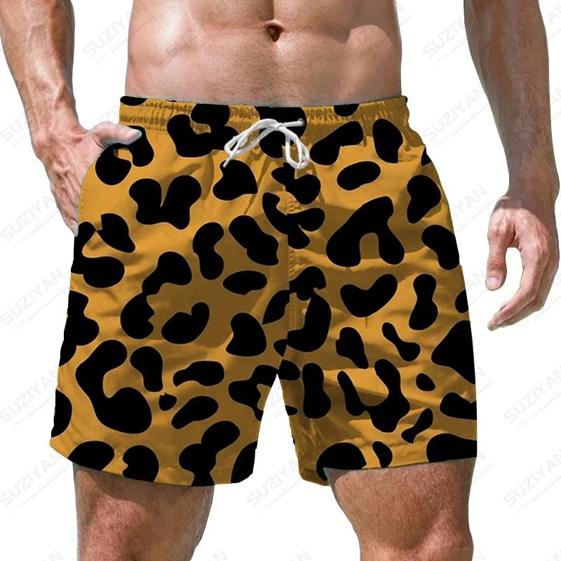 Men's Leopard Print Beach Shorts 3d Print Casual Party Clothes Board Shorts Harajuku Breathable Swimsuit Homme Oversized Clothes 5