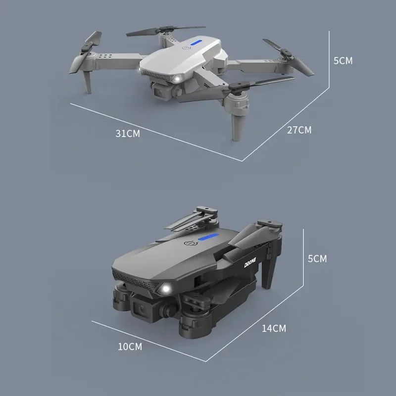 E88Pro RC Foldable Drone 4K Professinal With 1080P Wide Angle Dual HD Camera WIFI FPV Height Hold Apron RC Helicopter for Gifts drone quadcopter