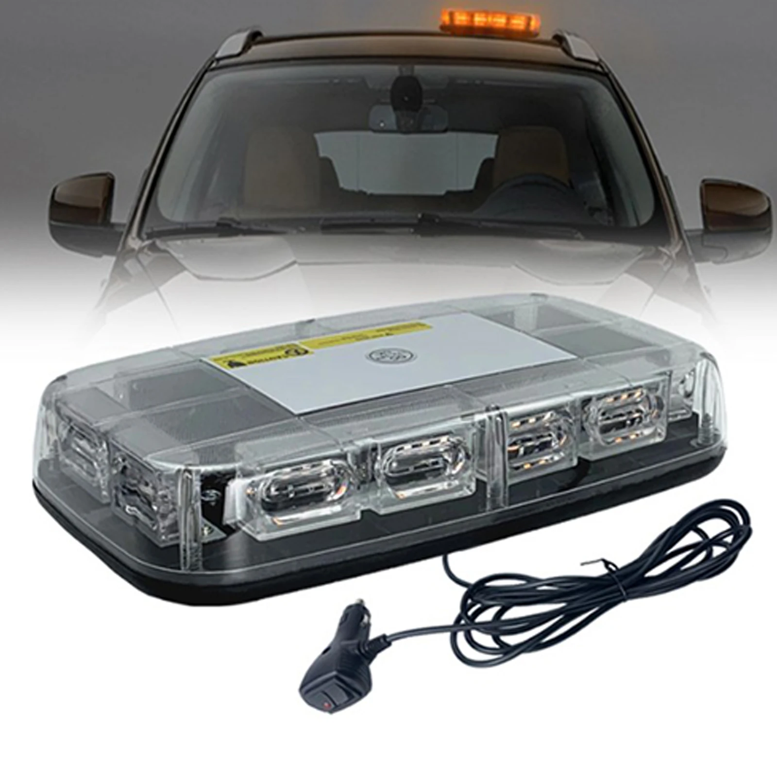 

Roof Top Strobe Emergency Safety Hazard Flashing Light 12v-24v Led Car Ceiling Yellow Strobe Warning Light Magnetic Mount