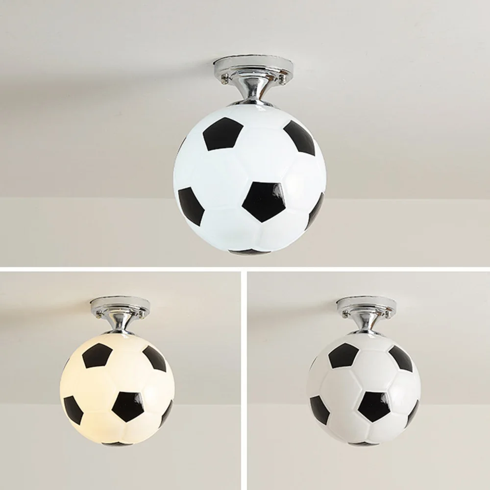 Soccer Ball LED Ceiling Lights 220V E27 Football Bar Club Ceiling Lamp Creative Kids Boy's Bedroom Decoration Light Chandelier led ceiling light led light ceiling light module