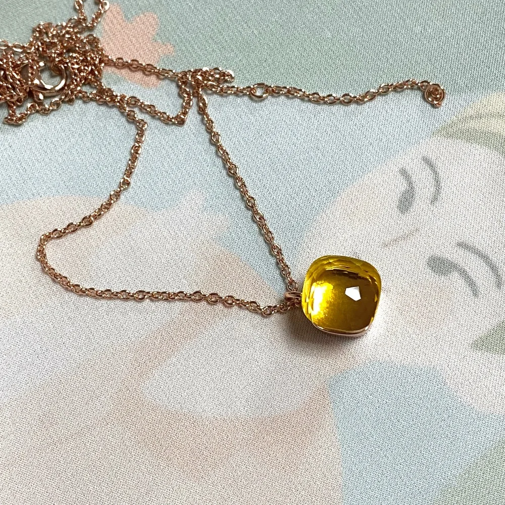 10.6mm Classic Nudo Necklace Fashion Jewelry Crystal Pendant Candy Style Colorful Crystal Pendant Necklace Gold Plated